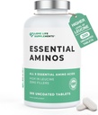 Escally Amino Acids - 300 Easy To Swallow Tablet / 60 - Semua 9 EA Amino Acids dengan All 3 BCAA Plus 6 More EAAS untuk Pembangunan dan Repair Muscle, 5- 10g per Serving, High in Leucine dan Vegan