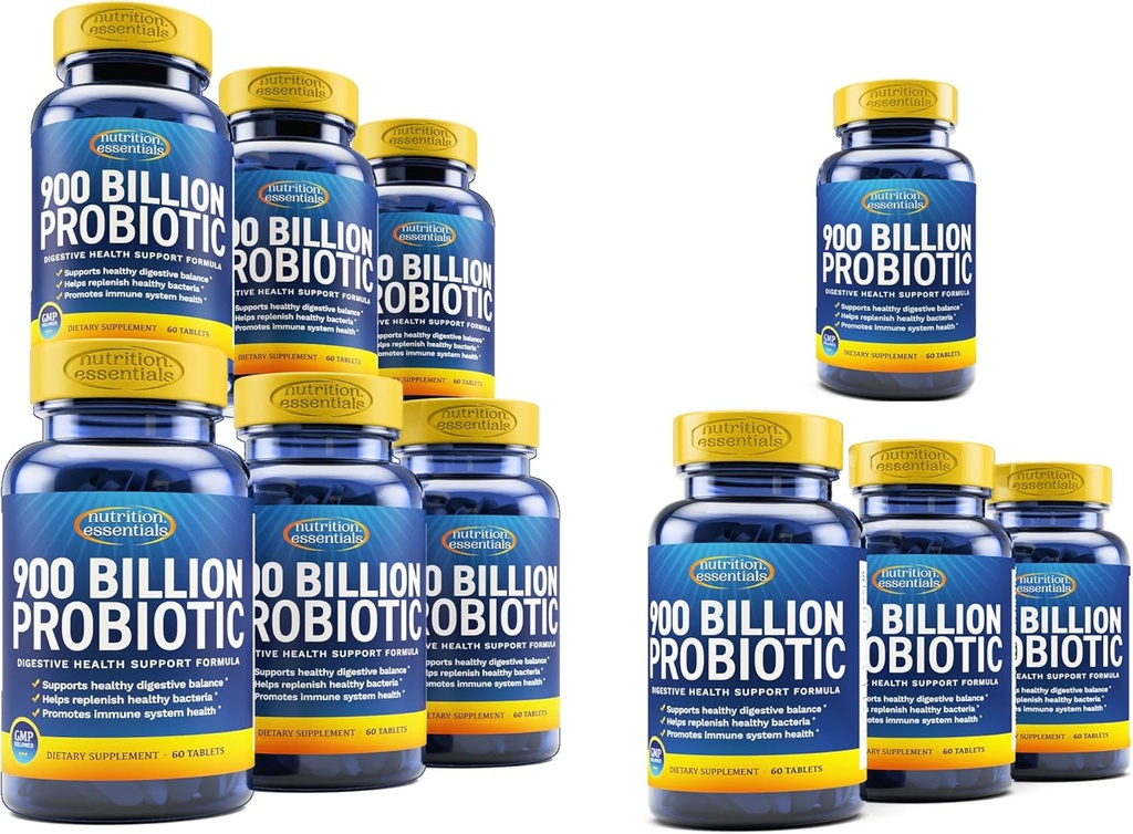 Nutrition Essentials 10 Mesec dobave Probiotiki za ženske in moške - Probiotiki Prebavno zdravje - 62% Več Stabilni probiotik za Gut Health Support - ZDA Made Vegan Probiotics Formula Prebiotic Mešanica