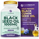 Black Seed Oil 1000mg per Serving. Non-GMO & Vegetarian Black Seed Oil Capsules 45 Day Serving. Organic Cold Pressed Black Cumin Seed. Nigella Sativa Seeds. USA Made Supplement for Men & Women