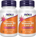 Now Vitamin D-3 5000 IU - 30 Softgels (Pack of 2)