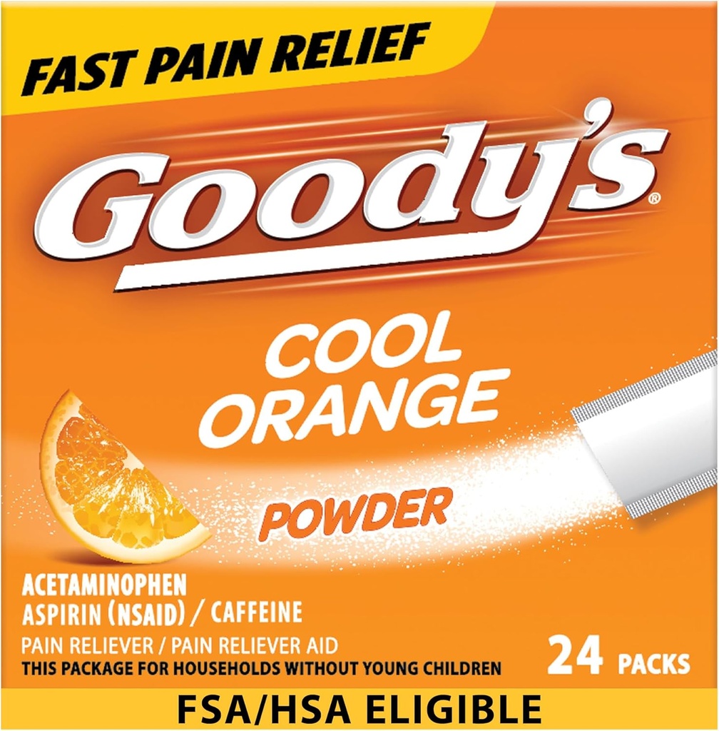 Goody 's Pain Relief Powders, Extra Strength Fejfájás Por Cool Orange, 24 rg