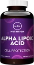 MRM Ernæring Alpha Lipoic Acid | 300mg ALA | Cell Protection | Liver Helse + avgift | Potent antioksidant | Vitamin C + E Regenerasjon | 60 Serveringer
