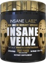 Insane Labz Insane Veinz Gold, Nitric Oxide Non Stimulant pre Workout Powder, cargado con Hydromax, Nitrosigine, aumenta la vascularidad y el flujo de sangre, 30 Srvgs, Fruit Punch
