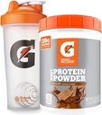 Bundle of Gatorade Shaker Flaske for Gym, 28 Ounce, plast og Gatorade Whey Protein pulver, sjokolade