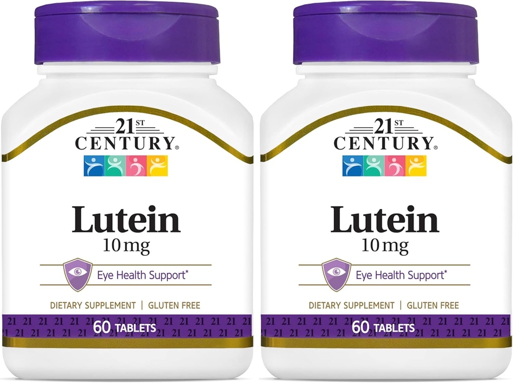 21 ° secolo Lutein 10 mg compresse, 60 conteggio (pacchetto di 2)