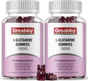 L Glutamiini 1000 mg Gummies - lihas- ja immuunituki, Aminohappolisä magnesiumglykanaatin kanssa, vegaaninen ja ei- gammageeninen, gluteeniton (120