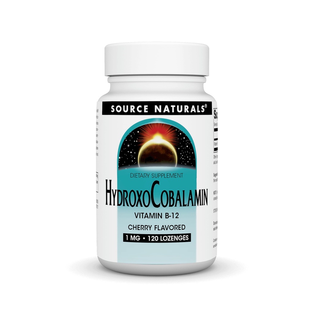 Source Naturals HydroxoCobalamin, Vitamin B-12, 1 mg - 120 Cherry Flavored Lozenges