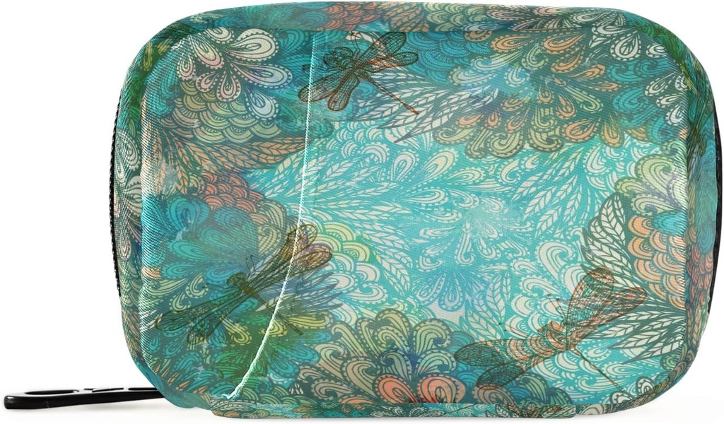 Fantasy Dragonfly Pill Box 7 Day Pill Pouzdro Cestovní Pill Pořadatel Bag se Zipper Bag Přenosný Týdenní Pouzdro Kompaktní velikost pro Vitamin doplněk držák