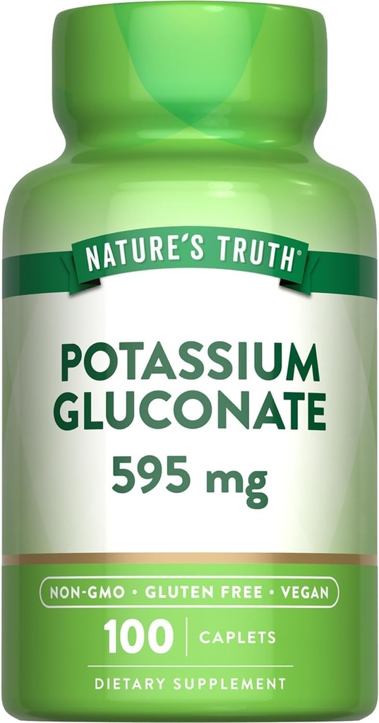 De waarheid van de natuur Kalium Gluconaat 595 mg Supplementen, 100 Tellen (pakket van 3)