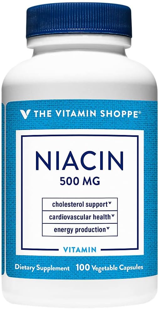 Вітамін Shoppe Niacin - Cholesterol Support - 500 MG (100 Овочеві капсули)