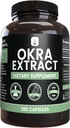 PURE ORIGINAL INGREDIENTS Okra Extract (365 Capsules) No Magnesium or Rice Fillers, always Pure, Lab Verified