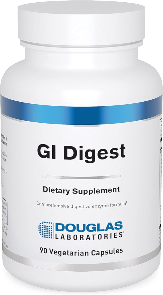 Douglas Laboratories G.I. Digest | Enzyme formula osoa Gluten eta Dairy Enzymes barne | 90 kapsulak