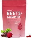 Beets+ Gummies - Premium Beet Root אבקת, Grape Seed Extractd Extractd ווויטמין C - תומך בלחץ דם בריא ובריאות הלב - סוכר נמוך Nitric Oxide ו- Circulation תוסף - 50 מסטיקנים