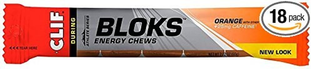 CLIF BLOKS Energy Chews - Pomarańczowy - (2.1 oz, 18 Count)