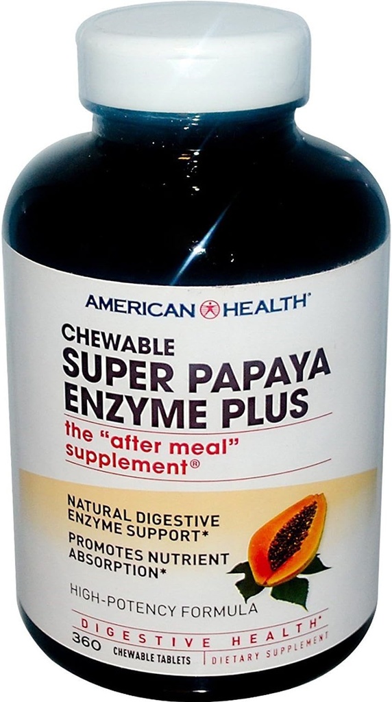 Amerikas veselības Papaya Enzyme Plus Spr