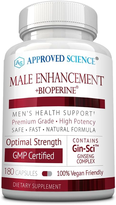 Genehmigte Science® Male Enhancement - Steigerung der Leistung und Steigerung des Antriebs - 180 Vegan Friendly Capsules (1 Flasche)