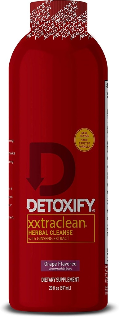 Detoxify – Xxtra Clean Herbal Cleanse Detox Drink – Full Body Cleanse Detox for Women and Men - Same Day Results - Mejorado con Ginseng Extract & Milk Thistle Extract - Plus Sticker