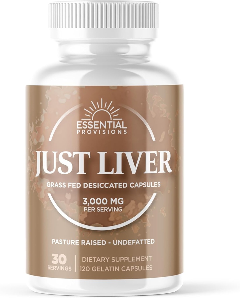 Csak Máj, Grass- Fed és Pasture Emelkedett marhahús májkapszula, 3000mg per szerving, 120 gróf
