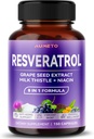 Ultra Resveratrol 8 în 1 Formula - cu semințe de struguri de lapte de pătrunjel Niacin (150 Conte (Pachet de 1)
