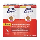Little Remedies Infant Fever & Pain Reliever with Acetaminophen, Baby Medicine with No Artificial Sweeteners, Flavors or Dyes, Natural Berry Flavor, 2 Fl Oz, Pack of 2