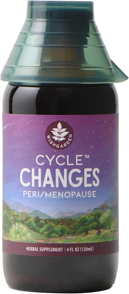 WishGarden Herbs Cycle Changes Herbal Menopauza Wsparcie - Suplement bazujący na plantacjach w / Black Cohosh, Wild Yam & Vitex Wspiera Hormon Balance dla kobiet w Przejściu od Perimenopauza do Menopauzy, 4oz