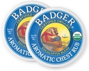Badger Aromatic Chest Rub, 100%有机Vaporub w/Eucalyptus & Lavender 基本油来清除和苏打,全自然胸围对成人和孩子的摄入量缓解, 2 oz Tin, 2-Pack
