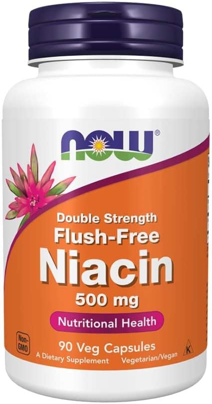 Sekarang Makanan Niasin Flush- Free Kekuatan ganda 500 mg. - 90 Vegetable Capsule (s)