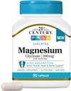 21ème siècle Magnésium Glycinate 200 mg Capsules par portion, 90 Nombre