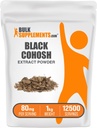 BulkSupplements.com Black Cohosh Extract Powder - alkaen Black Cohosh Root, Herbal Supplement - Vegan & Gluteeniton, 80mg per Serving, 1kg (2,2 lbs) (Pakkaus 1)