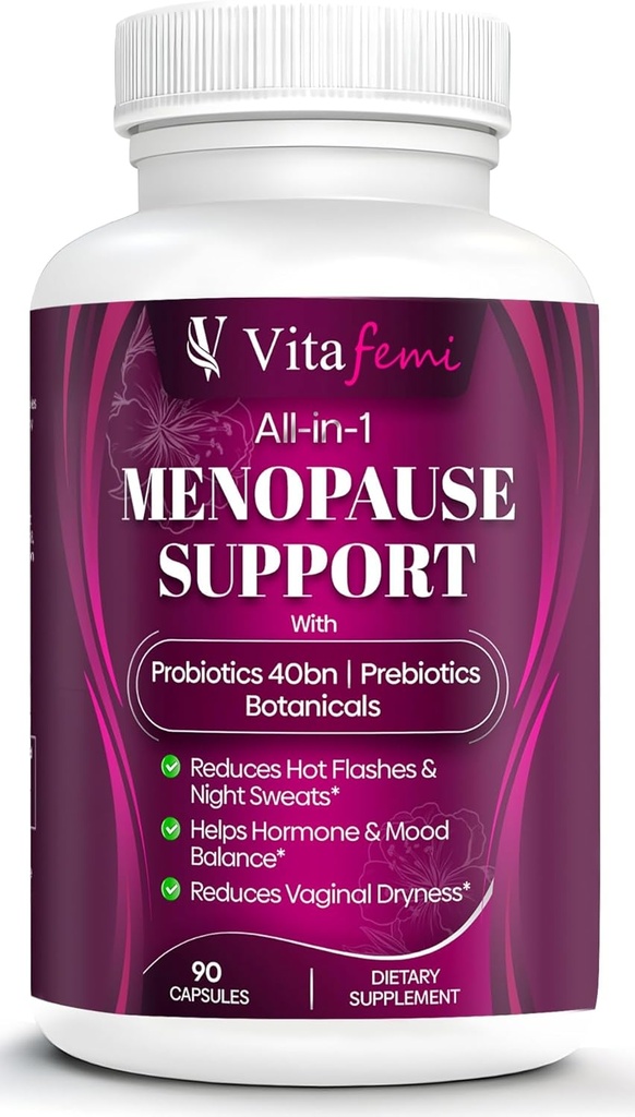 제일 정격 높게 효과적인 폐경기 지원, Menopause Probiotics, 뜨거운 섬광, 밤 땀, 호르몬 균형, 무드 그네, DIM, 까만 코호시, Dong Quai, 40Bn CFU