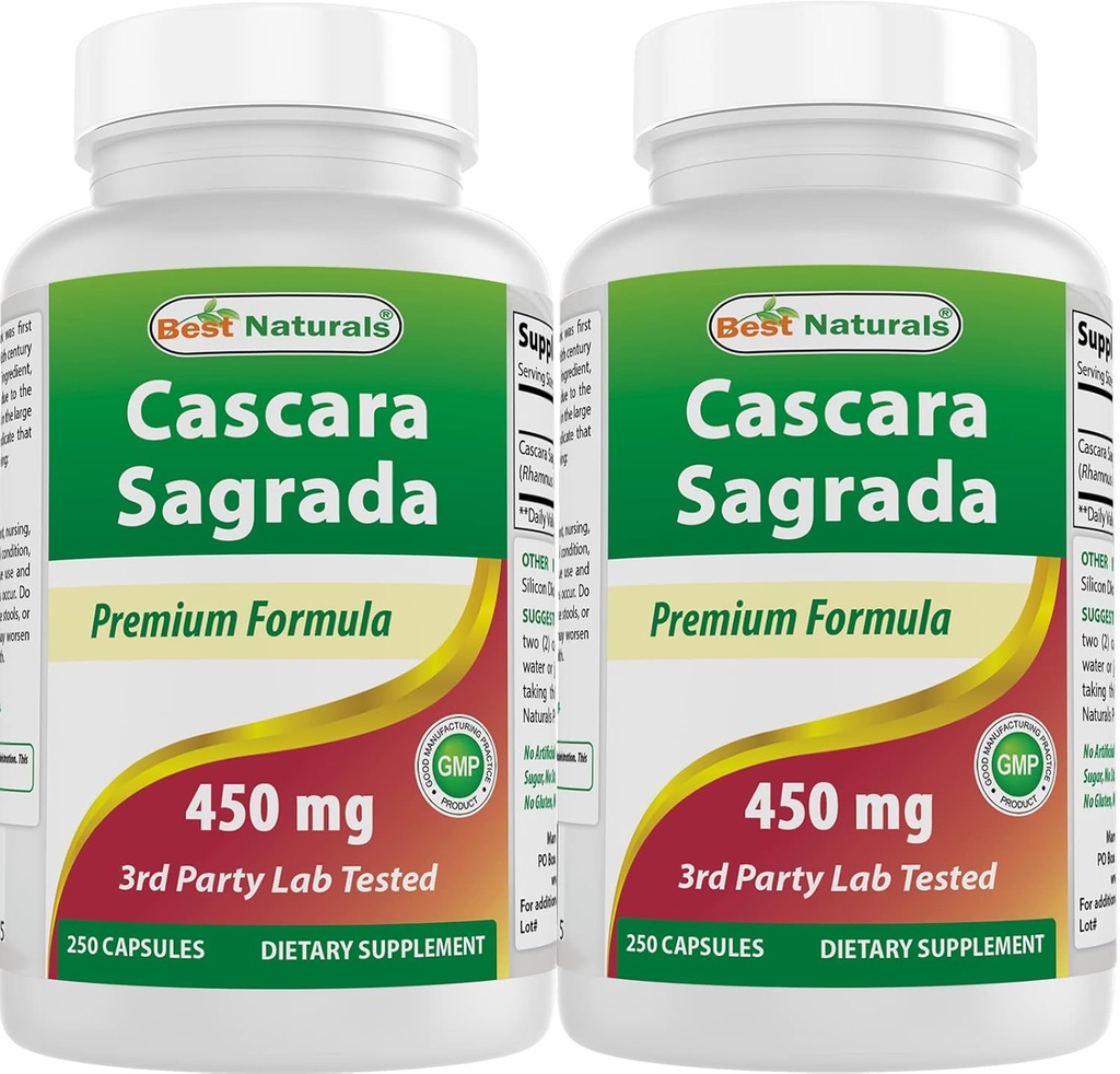 Best Naturals Cascara Sagrada 450 мг 250 капсул (250 граф (пакет 2))