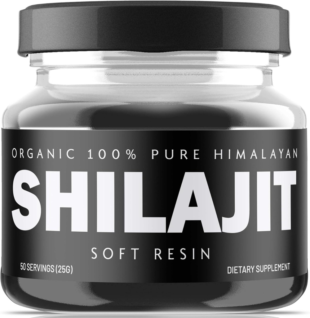 Himalayan Shilajit Resin - Suplemento Shilajit orgánico Fuente de Altitudes Altas - 500 mg Resina Natural Pura & Ácido Fulvico, 85+ Minerales Trace