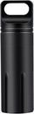 SHD Outdoor EDC Pill Box Container, Black Aluminum Alloy Single Chamber Capsule Waterproof Pill Holder Case