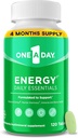 One A Day Energy Daily Essentials Multivitamin, Energetický dodatek k podpoře duševní bdělosti a imunitního zdraví s vitaminy A C, D, E, zinek a kofein, 120 Počet