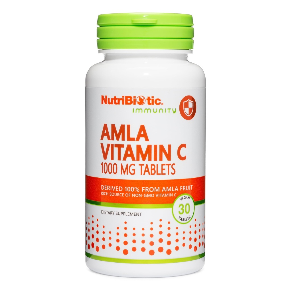 NutriBiotic Amla Vitamin C, 30 Tabs | Rich Source of Non-GMO, Natural Vitamin C for Antioxidant & Collagen Support | 100% from Indian Gooseberry | Vegan & Gluten Free
