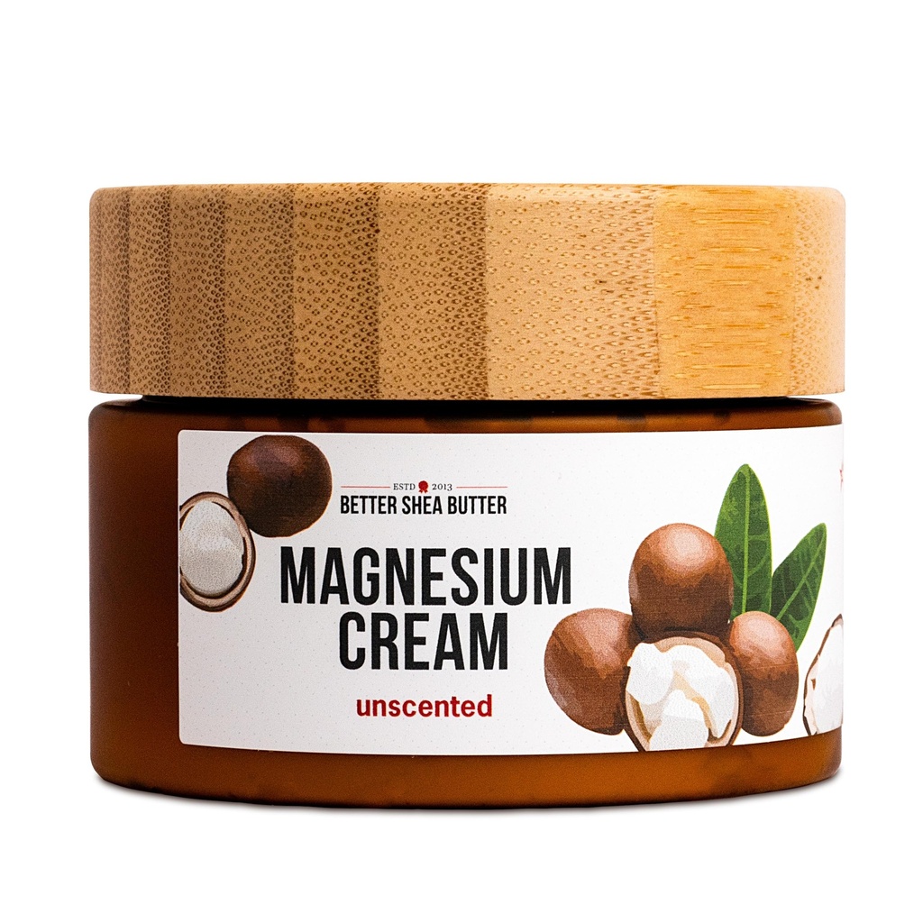 Better Shea Butter Magnesium Cream for Leg Cramps | Relieves Muscle Tension | Night Lotion Safe for Pregnancy, Kids and Babies | Organic and Natural Ingredients | Vegan, Made in USA | (Unscented)