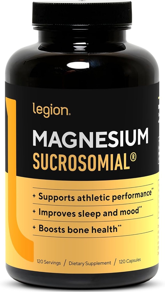 Legion Sucrosomial Magnesium תוסף מגנזיום גבוה לנשים וגברים - Magnesium מינרלים תוספת כדי לעזור Boost אתלטיק ביצועים ובריאות כוללת - 120 משרתים