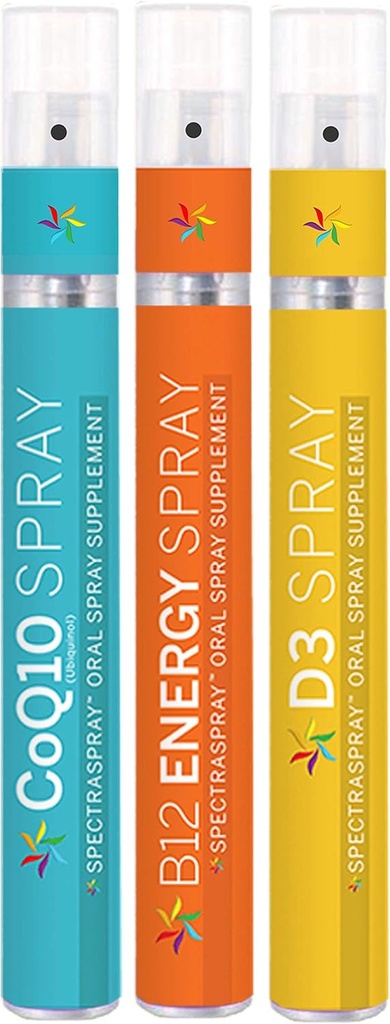 Spectraspray vitaminespray - set tegen veroudering en actieve levensstijl (D3, B12, & COQ10)