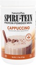 NaturesPlus SPIRU-TEIN Shake - Cappuccino Flavor - 1,10 lbs, Spirulina Protein Powder - Substituição de Refeição Baseada em Plantas, Vitaminas e Minerais para Energia - Vegetariano, Sem Glúten - 16 Servings
