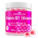 Vitamin B1 Gummies Chewable Thiamine 500mg & Vitamin B3 & Vitamin C,Sugar Free - Non GMO,Vegan,Natural Peach Flavor - Thiamine B1 Supplement for Adults & Kids