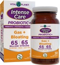 Vital Planet - Intense Care Gas & Bloating Probiotics, Prebiotics, Postbiotics, Parabiotics, 4-in-1 Refrigerated Supplement for Adults, 65 Billion CFU, 65 Strains, Digestive and Immune, 30 ct
