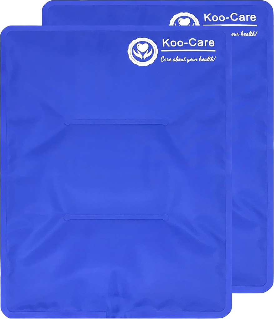 Koo-Care גדול גלי קרח Pack עבור Injuries Reusable Hot Compress - Fit for Shoulder Arm, Back, Hip, Knee, Shin, Foot Pain Relief, Swelling, Physical Therapy (L, 11) x 14) חבילה של 2