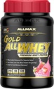 AllMAX Nutrition Gold AllWHEY, Strawberry - 2 lb - 24 gramos de proteína por Scoop - Gluten Free, Low Carb & Low Sugar - Approx.