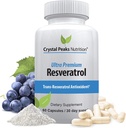 100% Natural Resveratrol Supplement - Trans- Resveratrol Supports Aging - Antioksydants Supplement Promotes Immune System & Joint Support (60 kapsułki)
