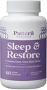 Pattern Wellness Sleep + Restore Addition - Giliosios, lėtosios miego - Mood & Stress Response Support - Pure Vegan Health - 60 Non- GMO kapsulės