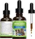 Pet Wellbeing Detox Gold for Dogs - Нежно Detoxification & Remotion Support, Грижа за имунната система, коприва, Блажена Thitle, Бърдок Root - Ветеринарно-формулирана билкови добавки 2 оз (59 мл)