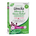 Nature's Way Umcka Allergy & Sinus Relief Chewables, Non-Drowsy Homeopathic Allergy Relief for Sinus Pressure, Congestion, Runny Nose & Sneezing*, Cherry Flavored, 20 Chewable Tablets