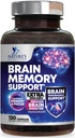 Brain Memory Supplement Pills - 3X Strength Nootropics for Concentration, Clarity & Focus Support - Brain Health Cognitive Vitamins with Bacopa, Phosphatidylserine & DMAE, Brain Booster - 120 Capsules