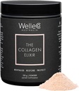 WelleCo The Collagen Elixir, Marine Collagen Peptides Powder with Hyaluronic Acid, Vitamin C, Digestive Enzymes & Silicale for Skin, Hair & Nails, Unflavored, 4.23 oz