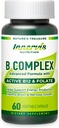 Kompleks BIOactive B dengan B12 Aktif & Folate - Mendukung Energi, Otak & Nerve Kesehatan, 60 Vegan Kapsul